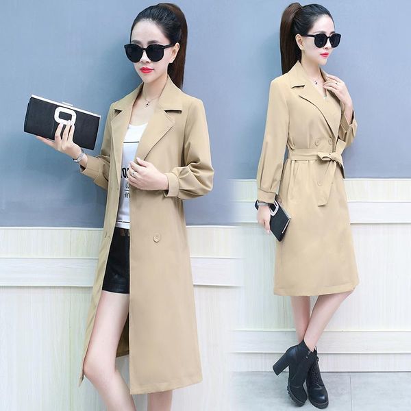 women's trench coats long sleeve coat spring autumn clothing lady's fashion double-breasted windbreaker korean style 2205, Tan;black
women's trench coats long sleeve coat spring autumn clothing lady's fashion double-breasted windbreaker korean style 2205, Tan;black