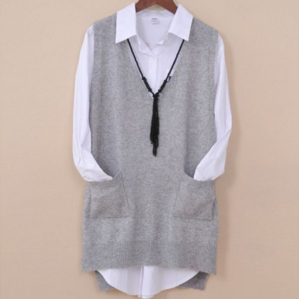 spring autumn pure wool sweater women vest sweater vest pocket female mid-length vest v-nect collar kimono jacket pullo 210218, White;black
spring autumn pure wool sweater women vest sweater vest pocket female mid-length vest v-nect collar kimono jacket pullo 210218, White;black