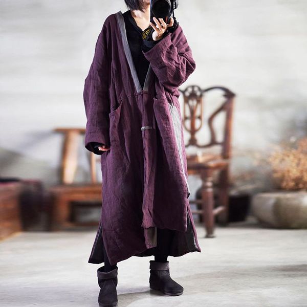 johnature women cotton linen patchwork trench vintage coats pockets 2020 spring long sleeve casual women cloths v-neck trench1, Black
johnature women cotton linen patchwork trench vintage coats pockets 2020 spring long sleeve casual women cloths v-neck trench1, Black