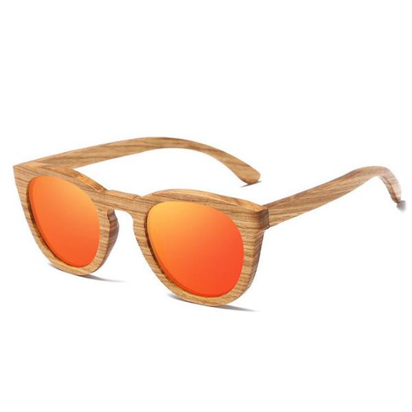 new custom polarized women zebra oval wood frame sunglasses