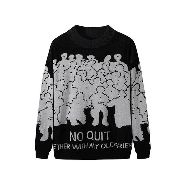 autumn winter men embroidery sweater 2020 fashion no quit knitted pullovers male japan style oversized casual clothes coats, White;black
autumn winter men embroidery sweater 2020 fashion no quit knitted pullovers male japan style oversized casual clothes coats, White;black