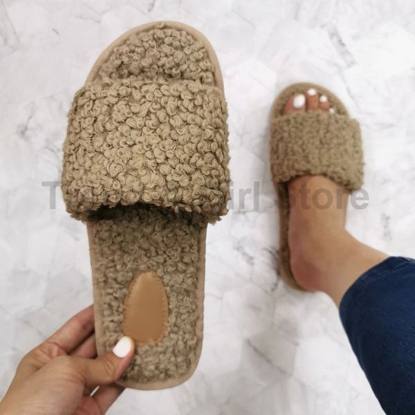 women slippers fluffy winter shoes slip on plush open toel soft flat slides wool coil warm faux fur slipper home female shoes #yt59, Black
women slippers fluffy winter shoes slip on plush open toel soft flat slides wool coil warm faux fur slipper home female shoes #yt59, Black