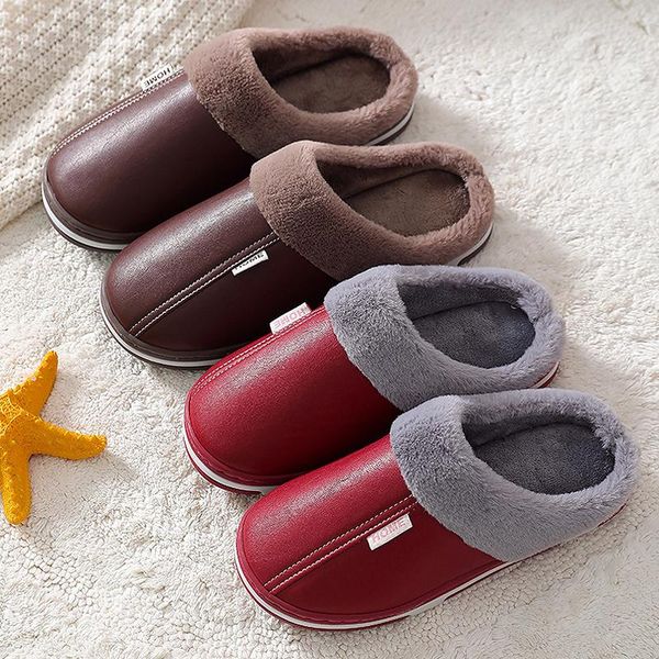 women plush slippers winter warm furry soft sole shoes men couples pu leather waterproof home indoor bedroom ladies fur slides, Black
women plush slippers winter warm furry soft sole shoes men couples pu leather waterproof home indoor bedroom ladies fur slides, Black