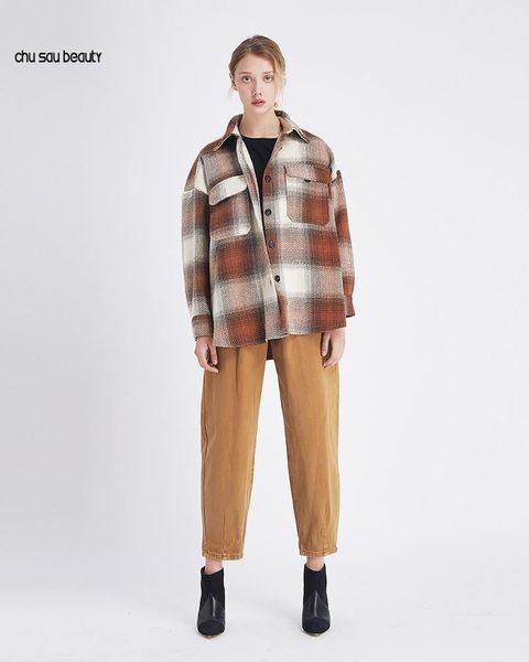 vintage stylish pockets oversized plaid jacket coat women 2021 fashion lapel collar long sleeve loose female outerwear chic, Black;brown
vintage stylish pockets oversized plaid jacket coat women 2021 fashion lapel collar long sleeve loose female outerwear chic, Black;brown