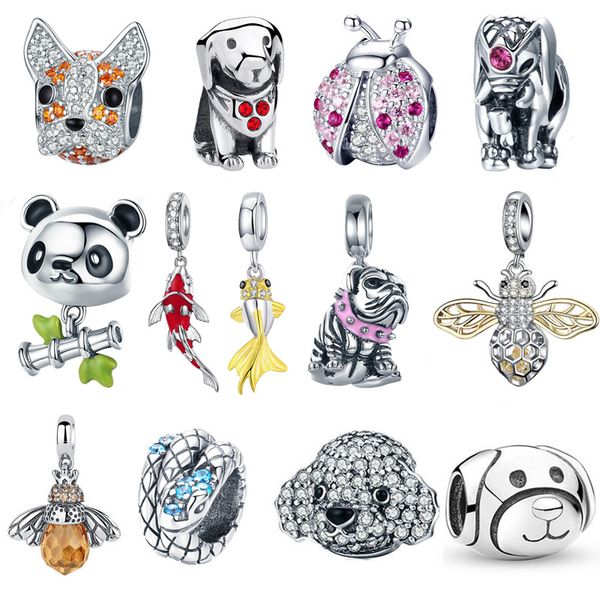 925 sterling silver ladybug cat bulldog turtle elephant animal bee tortoise charms fit bracelet diy beads jewelry making q1219, Bronze;silver
925 sterling silver ladybug cat bulldog turtle elephant animal bee tortoise charms fit bracelet diy beads jewelry making q1219, Bronze;silver