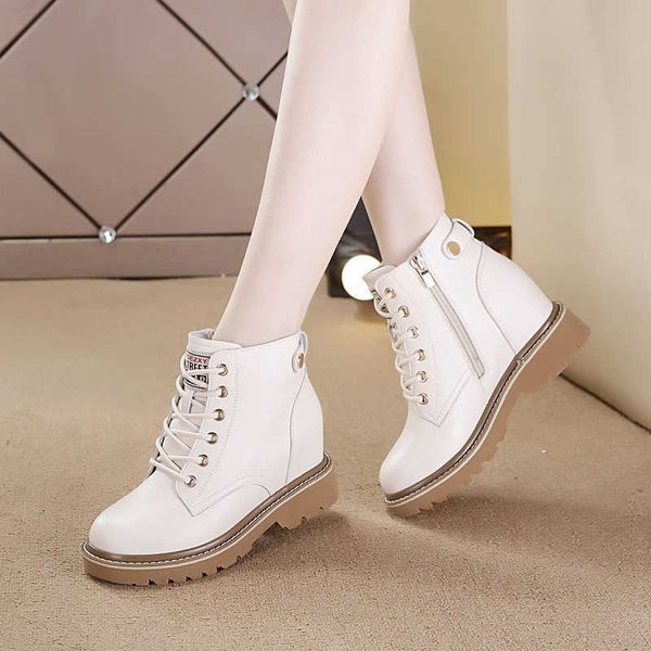 2021 autumn winter new martin tube thick bottom inner heightening women's zipper beige lace up short boots, Black
2021 autumn winter new martin tube thick bottom inner heightening women's zipper beige lace up short boots, Black