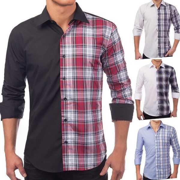 2020 fashion plaid patchwork mens long sleeve dress shirts good quality casual shirt for men1, White;black
2020 fashion plaid patchwork mens long sleeve dress shirts good quality casual shirt for men1, White;black