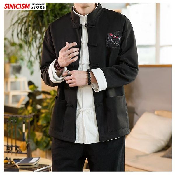 sinicism store men 2020 fashion chinese style jacket mens loose autumn tang clothes male embroidery loose buckle jacket oversize, Black;brown
sinicism store men 2020 fashion chinese style jacket mens loose autumn tang clothes male embroidery loose buckle jacket oversize, Black;brown