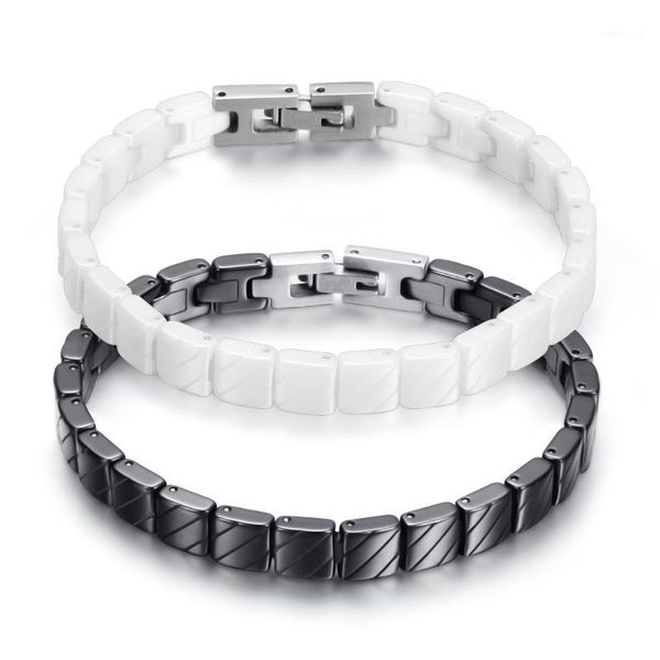 link, chain bangles bracelets for women black&white ceramic delicate stainless steel buckle decoration jewelry1
link, chain bangles bracelets for women black&white ceramic delicate stainless steel buckle decoration jewelry1