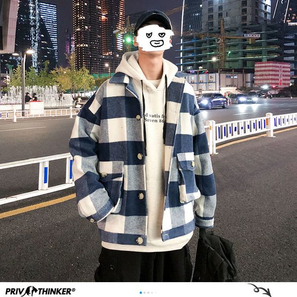 men's korean streetwear warm windbreaker women's thicken plaid coat winter new casual oversize man clothing kg-315, Black;brown
men's korean streetwear warm windbreaker women's thicken plaid coat winter new casual oversize man clothing kg-315, Black;brown