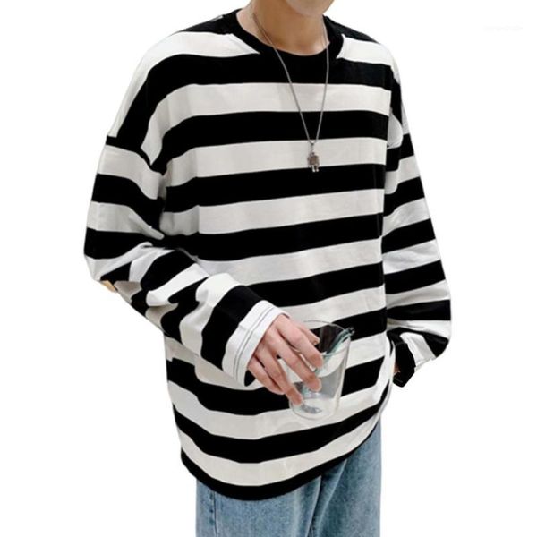 missky spring autumn men tshirt striped long-sleeved t-shirt loose side split oversize round collar casual t-shirt male 1, White;black
missky spring autumn men tshirt striped long-sleeved t-shirt loose side split oversize round collar casual t-shirt male 1, White;black