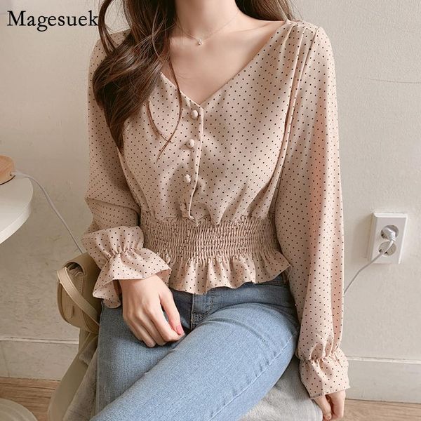 autumn long sleeve women blouses v-neck chiffon white shirt women ruffles polka dot vintage blouse blusa 6602
autumn long sleeve women blouses v-neck chiffon white shirt women ruffles polka dot vintage blouse blusa 6602