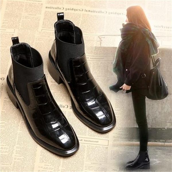boots arrival autumn winter fashion shoes women elasticated leather ankle square 6cm heel female shoe 35-40, Black
boots arrival autumn winter fashion shoes women elasticated leather ankle square 6cm heel female shoe 35-40, Black