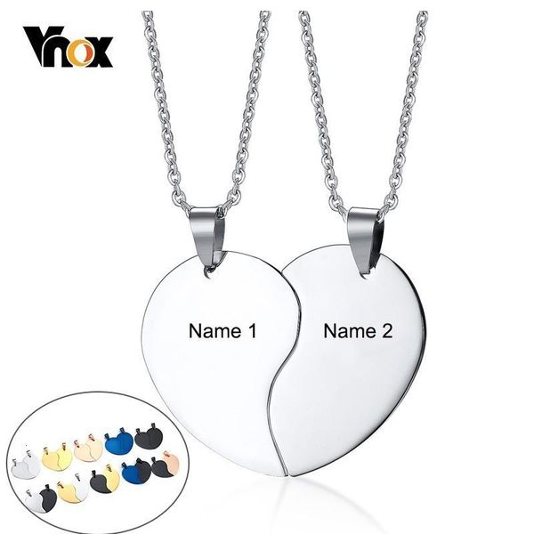 vnox name couples necklaces stainless steel his and hers heart pendant love promise anniversary gifts, Silver
vnox name couples necklaces stainless steel his and hers heart pendant love promise anniversary gifts, Silver