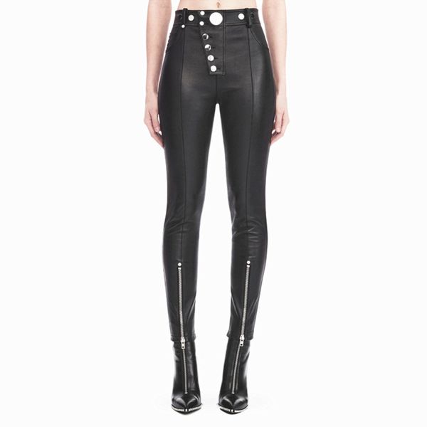 2020 female water wash pu lacing punk leather with hip beads fine women's chains fashion ankle-length pants wj1410, Black;white
2020 female water wash pu lacing punk leather with hip beads fine women's chains fashion ankle-length pants wj1410, Black;white