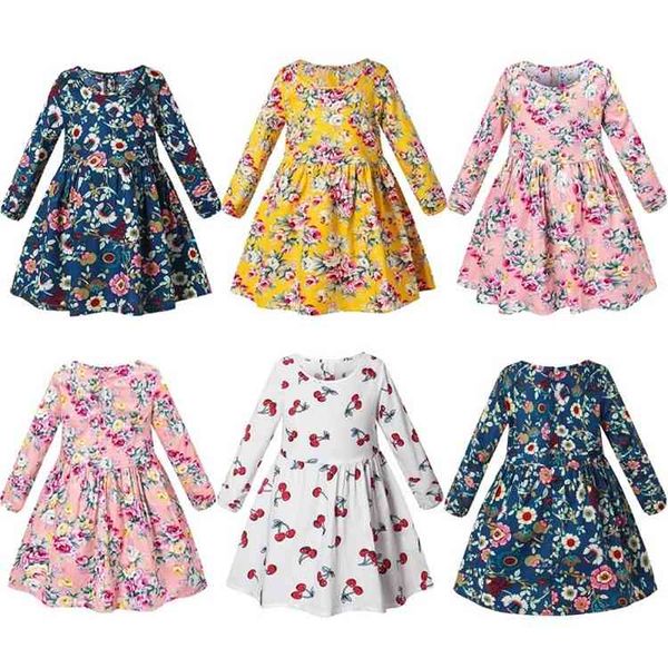 spring autumn children dresses for girls long sleeve cotton kids clothes flower print baby clothing girl, Red;yellow
spring autumn children dresses for girls long sleeve cotton kids clothes flower print baby clothing girl, Red;yellow