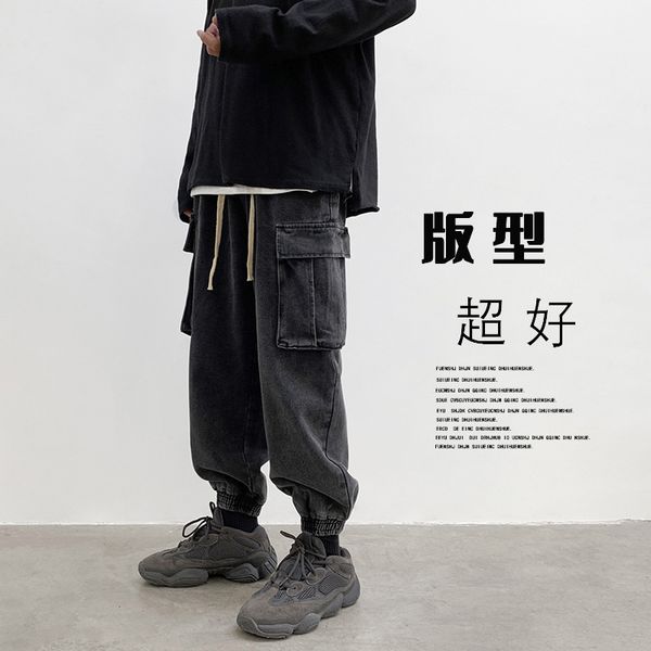 corset overalls men's loose bla fashion brand casual autumn sports multi bag functional jeans leg pants, Blue
corset overalls men's loose bla fashion brand casual autumn sports multi bag functional jeans leg pants, Blue