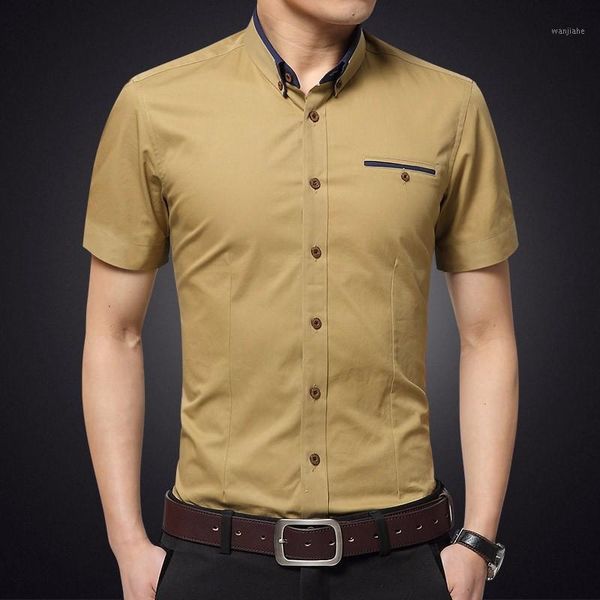 men's summer fashion short sleeve business dress shirt button down collar casual shirts for boys1, White;black
men's summer fashion short sleeve business dress shirt button down collar casual shirts for boys1, White;black