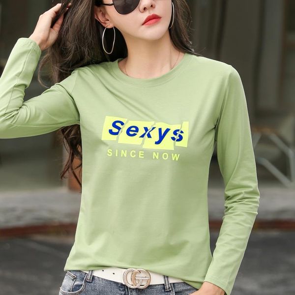 green letter printing 2020 autumn cotton t-shirt women full sleeve o-neck winter loose bottoming t shirts new feminine soft, White
green letter printing 2020 autumn cotton t-shirt women full sleeve o-neck winter loose bottoming t shirts new feminine soft, White