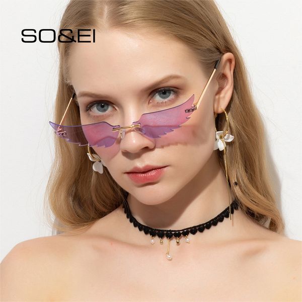 so&ei unique cat eye bat wing shape sunglasses women men rimless brand designer vintage metal eyewear mirror sun glasses goggles
so&ei unique cat eye bat wing shape sunglasses women men rimless brand designer vintage metal eyewear mirror sun glasses goggles
