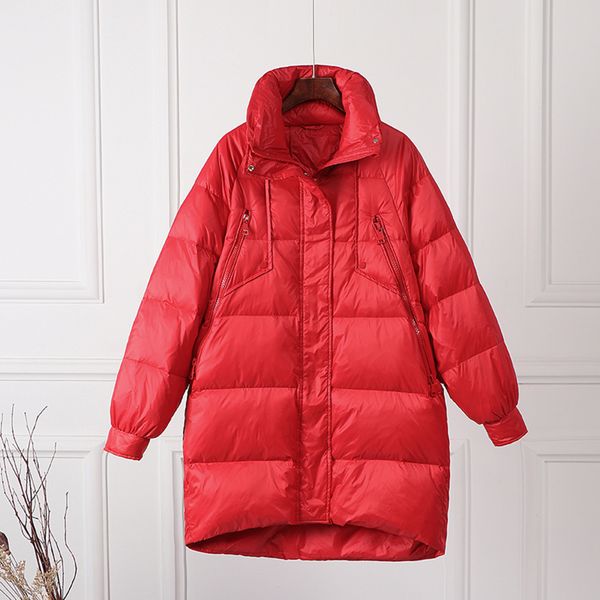 new woman 90% white duck down jacket winter long coat female loose waterproof down overcoats loose solid jackets winter parka c1204, Black
new woman 90% white duck down jacket winter long coat female loose waterproof down overcoats loose solid jackets winter parka c1204, Black