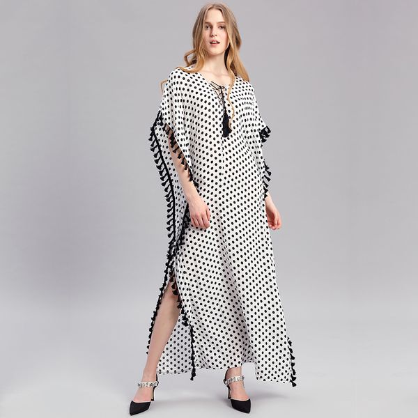 new style robe fringed temperament long skirt dress fresh and thin women's dress, Black;gray
new style robe fringed temperament long skirt dress fresh and thin women's dress, Black;gray