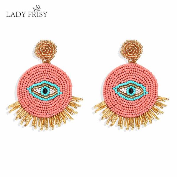 LADYFIRSY Bohemian Beaded Evil Eye Round Earrings Unique Handmade Tassle Large Drop Earrings for Women Party Jewelry Bijoux Gift, Silver
LADYFIRSY Bohemian Beaded Evil Eye Round Earrings Unique Handmade Tassle Large Drop Earrings for Women Party Jewelry Bijoux Gift, Silver