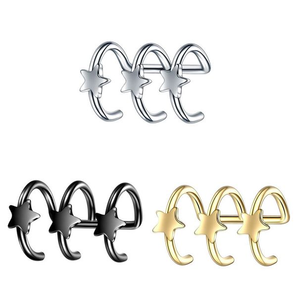 3pairs clip on wrap earring tragus stainless steel 3 rings ear cuff clip on nose ring fake piercing body jewelry helix q jlldmm, Silver
3pairs clip on wrap earring tragus stainless steel 3 rings ear cuff clip on nose ring fake piercing body jewelry helix q jlldmm, Silver