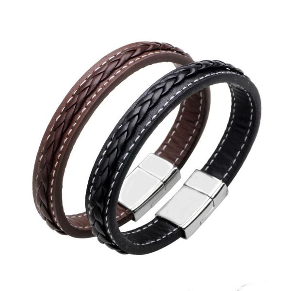 charm bracelets kirykle brown black genuine braided leather wrap bracelet men male stainless steel magnet women man jewelry, Golden;silver
charm bracelets kirykle brown black genuine braided leather wrap bracelet men male stainless steel magnet women man jewelry, Golden;silver