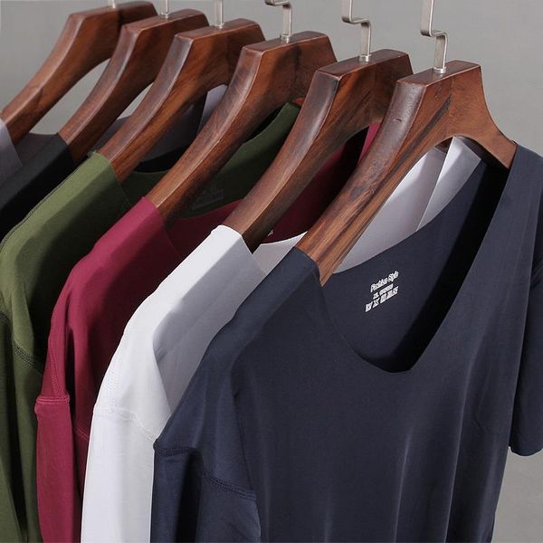 men's t-shirt thin section short-sleeved summer ice silk without trace slim stretch v-neck solid color bottoming t-shirt slim, White;black
men's t-shirt thin section short-sleeved summer ice silk without trace slim stretch v-neck solid color bottoming t-shirt slim, White;black