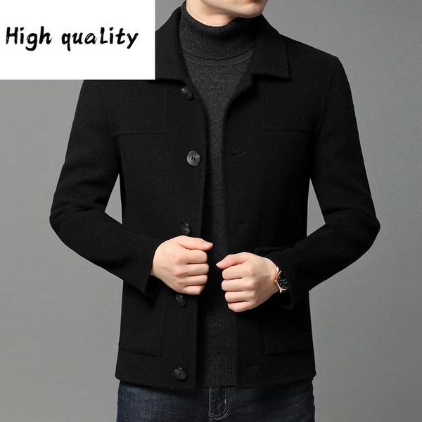 hair a substitute woolen coat short men's pure wool single breasted double face nylon leisure lapel warm coat fashion, Black
hair a substitute woolen coat short men's pure wool single breasted double face nylon leisure lapel warm coat fashion, Black