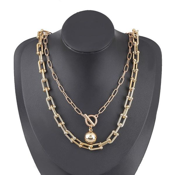 chains find me creative double layer alloy necklace ball pendant for women fashion jewelry accessories, Silver
chains find me creative double layer alloy necklace ball pendant for women fashion jewelry accessories, Silver