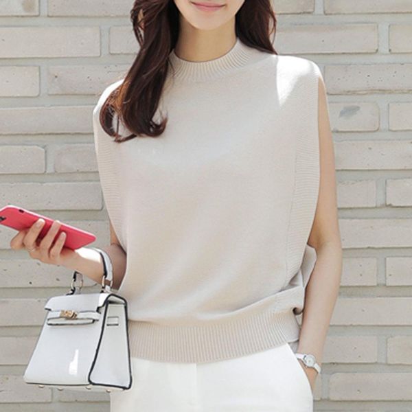 korean women sleeveless knitted summer elegant office ladies loose plain 2020 japan casualvfemale fashion tank knitwear, White
korean women sleeveless knitted summer elegant office ladies loose plain 2020 japan casualvfemale fashion tank knitwear, White