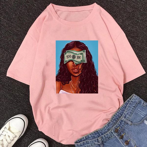 make money not friends print summer black girl women pink tshirt femme melanin shirt female vogue casual t shirt, White
make money not friends print summer black girl women pink tshirt femme melanin shirt female vogue casual t shirt, White