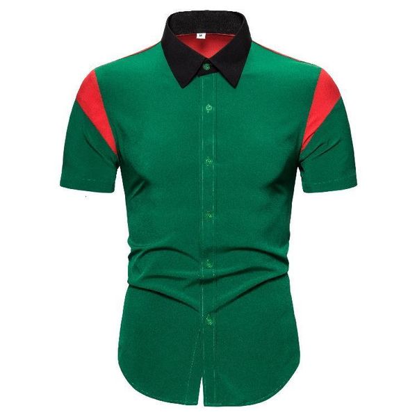 shirt men fashion color matching design short sleeve male personality party dress slim shirts summer new, White;black
shirt men fashion color matching design short sleeve male personality party dress slim shirts summer new, White;black