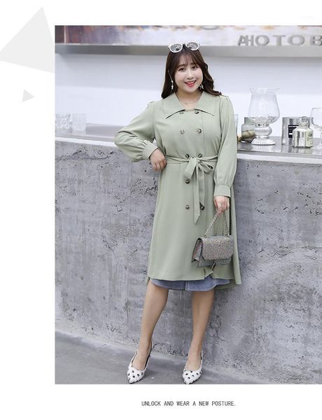 2019 fashion windbreaker autumn new plus fertilizer increase in the long section button pocket long-sleeved women's jacket1, Tan;black
2019 fashion windbreaker autumn new plus fertilizer increase in the long section button pocket long-sleeved women's jacket1, Tan;black