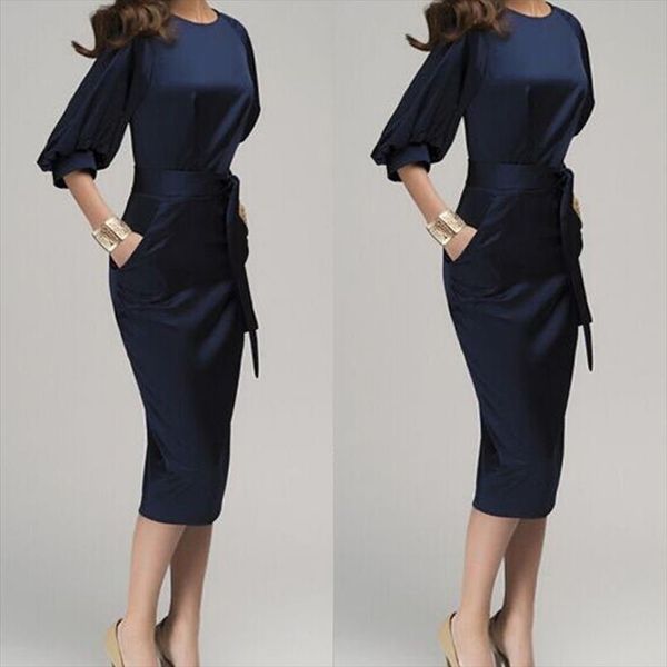 elegant dress new womens summer seven sleeve solid color lace up casual ol business evening party midi pencil dress, Black;gray
elegant dress new womens summer seven sleeve solid color lace up casual ol business evening party midi pencil dress, Black;gray
