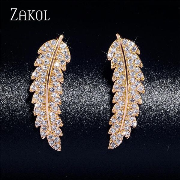 stud zakol 2021 earrings for women delicate feather & leaf shaped gold-colour party daily gift fashion jewelry el1096, Golden;silver
stud zakol 2021 earrings for women delicate feather & leaf shaped gold-colour party daily gift fashion jewelry el1096, Golden;silver