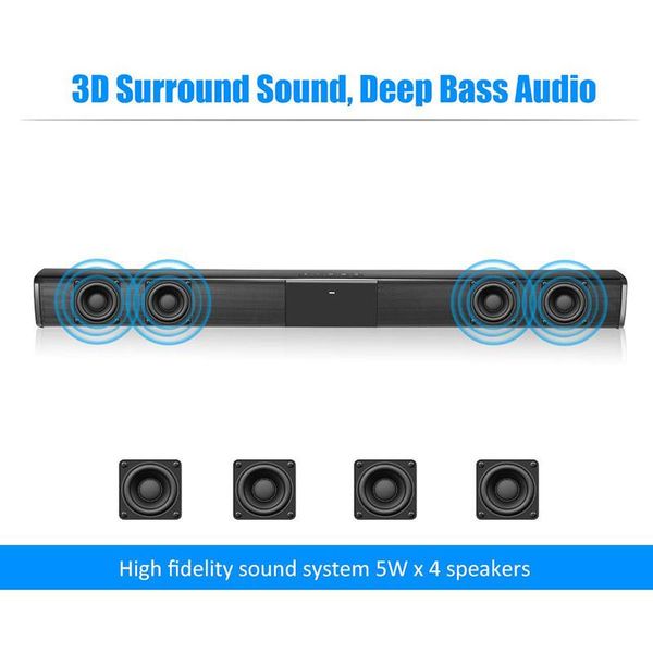 20w tv sound bar wired and wireless bluetooth home surround sound sound bar for pc theater tv speakers 
20w tv sound bar wired and wireless bluetooth home surround sound sound bar for pc theater tv speakers