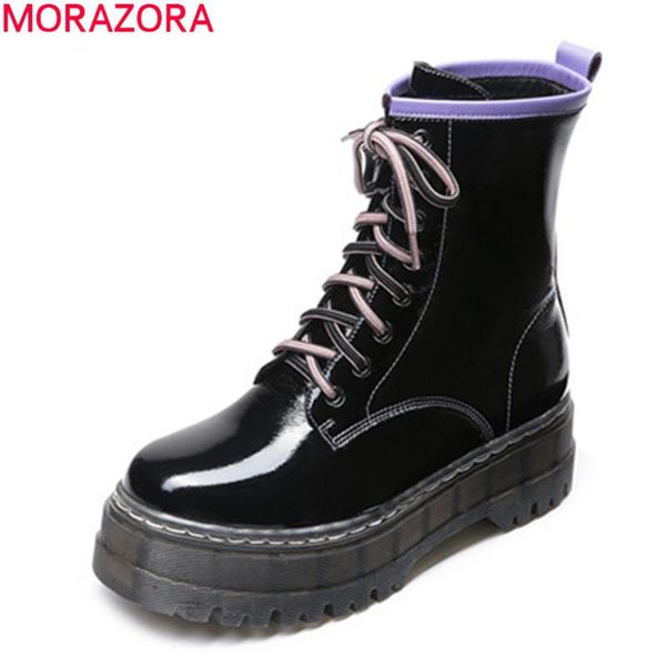 boots morazora 2021 genuine leather square heels round toe platform ankle fashion lace up women shoes, Black
boots morazora 2021 genuine leather square heels round toe platform ankle fashion lace up women shoes, Black