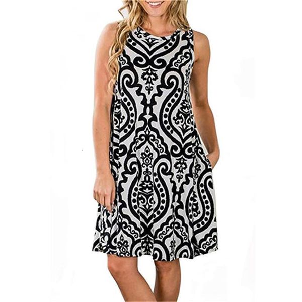 women dresses a-line sleeveless pockets mini beach dresses plus size o-neck 2021 new summer printed dress casual sundress, Black;gray
women dresses a-line sleeveless pockets mini beach dresses plus size o-neck 2021 new summer printed dress casual sundress, Black;gray