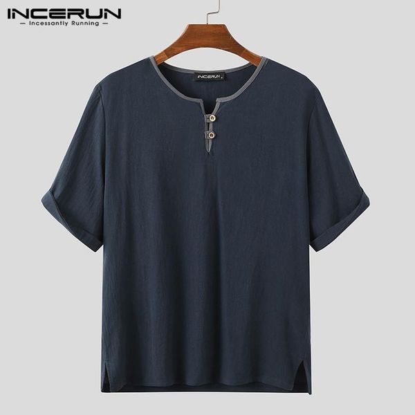 men's t-shirts incerun vintage men t shirt cotton short sleeve summer breathable casual patchwork 2021 round neck tee streetwear camis, White;black
men's t-shirts incerun vintage men t shirt cotton short sleeve summer breathable casual patchwork 2021 round neck tee streetwear camis, White;black