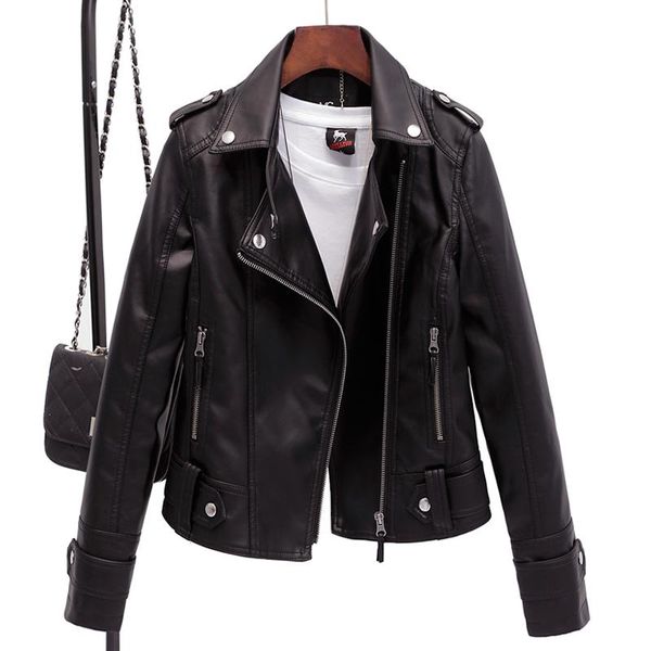 female jacket washed pu leather jacket soft leather coat slim women's jackets fashion casual motorcycle woman clothing, Black;brown
female jacket washed pu leather jacket soft leather coat slim women's jackets fashion casual motorcycle woman clothing, Black;brown
