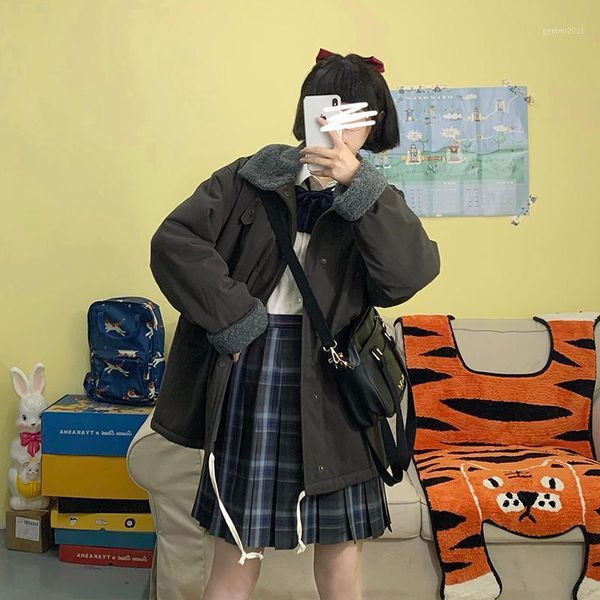 women's jackets bebobsons casual streetwear loose stand collar thicken wool lamb velvet liner ladies winter outwear coat women jackets1, Black;brown
women's jackets bebobsons casual streetwear loose stand collar thicken wool lamb velvet liner ladies winter outwear coat women jackets1, Black;brown
