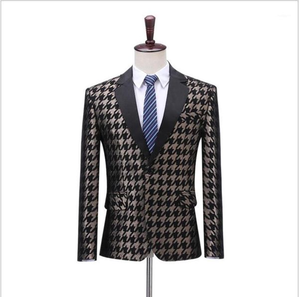 business casual men plaid blazer fashion jacquard suit jacket ceremonial host dress costume fit slim singers plus size coat 1, White;black
business casual men plaid blazer fashion jacquard suit jacket ceremonial host dress costume fit slim singers plus size coat 1, White;black