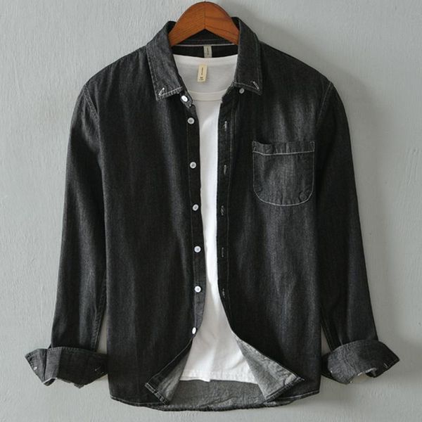 men's casual shirts 2021 spring slim denim long sleeve shirt japanese style business jacket male brand plus size clothes 4xl, White;black
men's casual shirts 2021 spring slim denim long sleeve shirt japanese style business jacket male brand plus size clothes 4xl, White;black