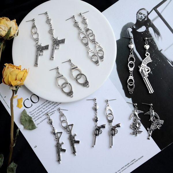 punk sliver handcuffs gun drop earrings creativity jewelry accessories women simple fashion cool wholesale pistols, Golden
punk sliver handcuffs gun drop earrings creativity jewelry accessories women simple fashion cool wholesale pistols, Golden