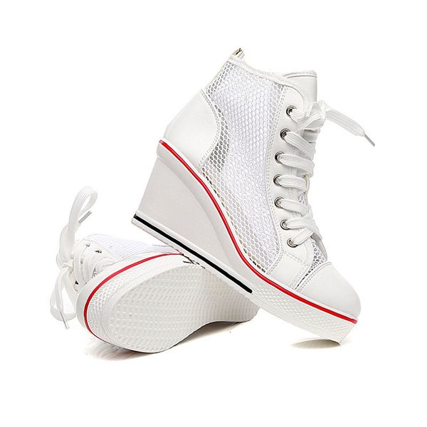 2019 women's platform wedge sneakers season spring-summer-fall breathable women's shoes with a mesh upper casual shoes sp-065, Black
2019 women's platform wedge sneakers season spring-summer-fall breathable women's shoes with a mesh upper casual shoes sp-065, Black