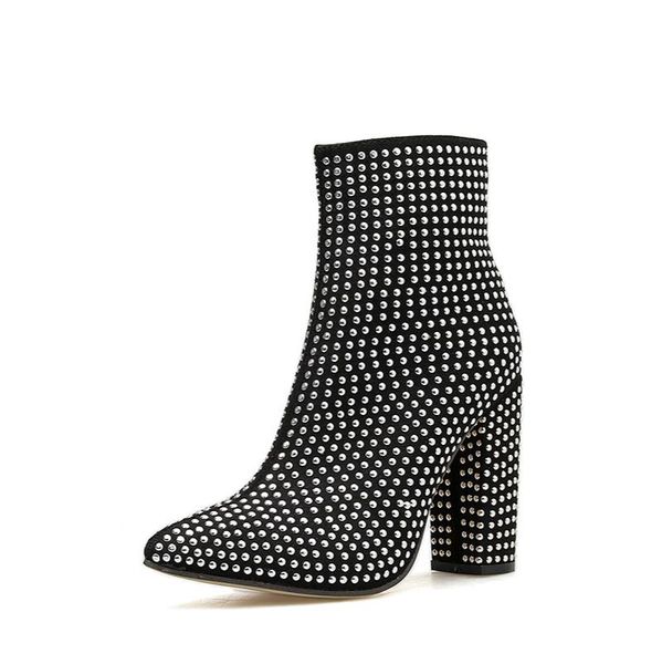boots suede rhinestone rivet pointed toe women's ankle zipper high heels black plus size 35-42 shoes bottes femme
boots suede rhinestone rivet pointed toe women's ankle zipper high heels black plus size 35-42 shoes bottes femme