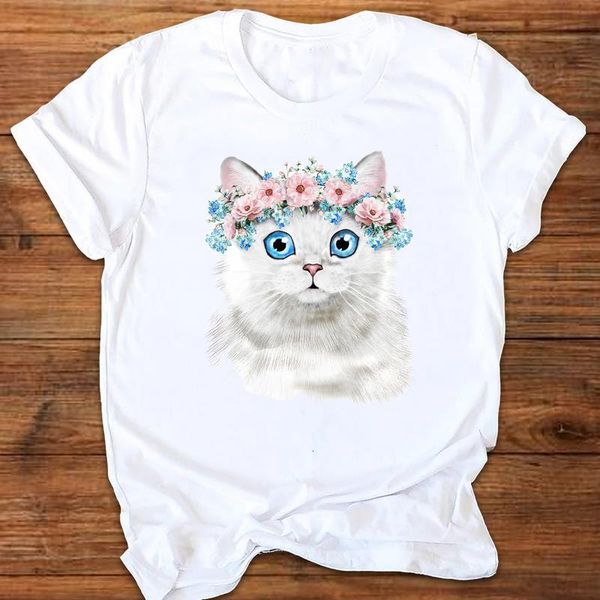женщины графический кот цветочный коротким рукавом мода 90s дамы печать печать одежда одежда леди tees топы женские футболка женская футболк, White
женщины графический кот цветочный коротким рукавом мода 90s дамы печать печать одежда одежда леди tees топы женские футболка женская футболк, White